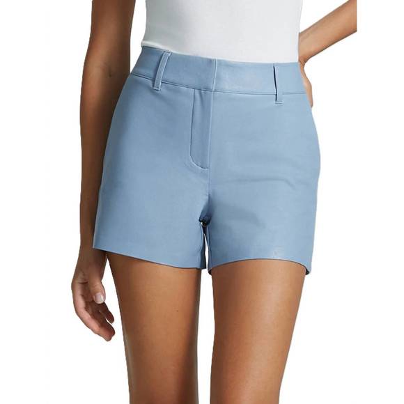 NEW COMMANDO faux leather tailored short in vintage blue
